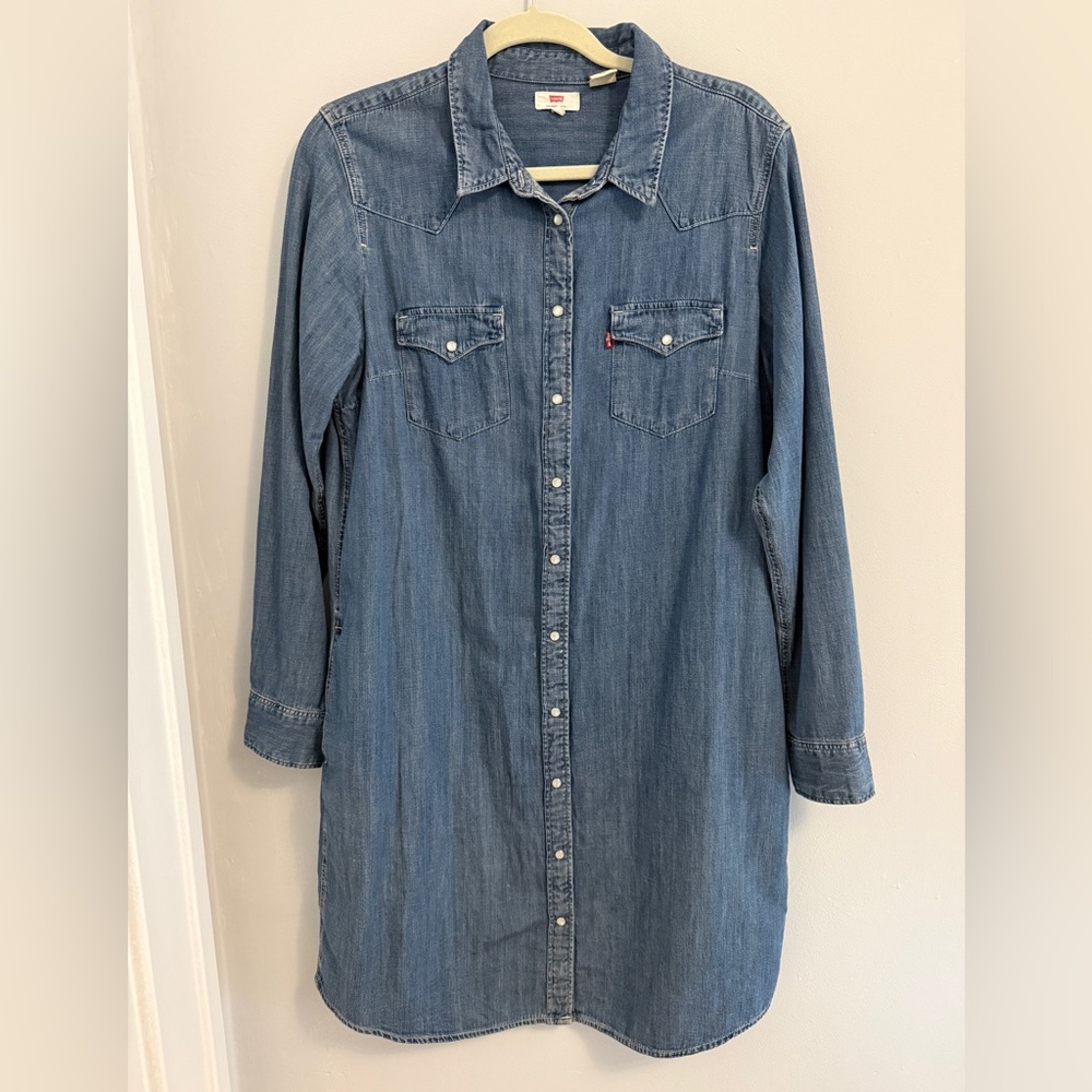 Levi’s Denim Shirt Dress with Snap Front
